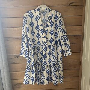 Zara blue and white lightweight dress